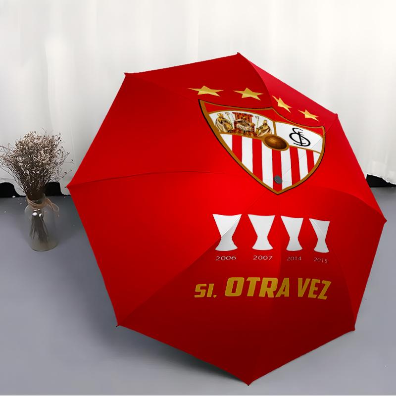 Printed Seville logo Folding Umbrella,Outdoor,Leisure,And Travel Umbrella,Durable Umbrella Fabric,Birthday And Holiday Gift