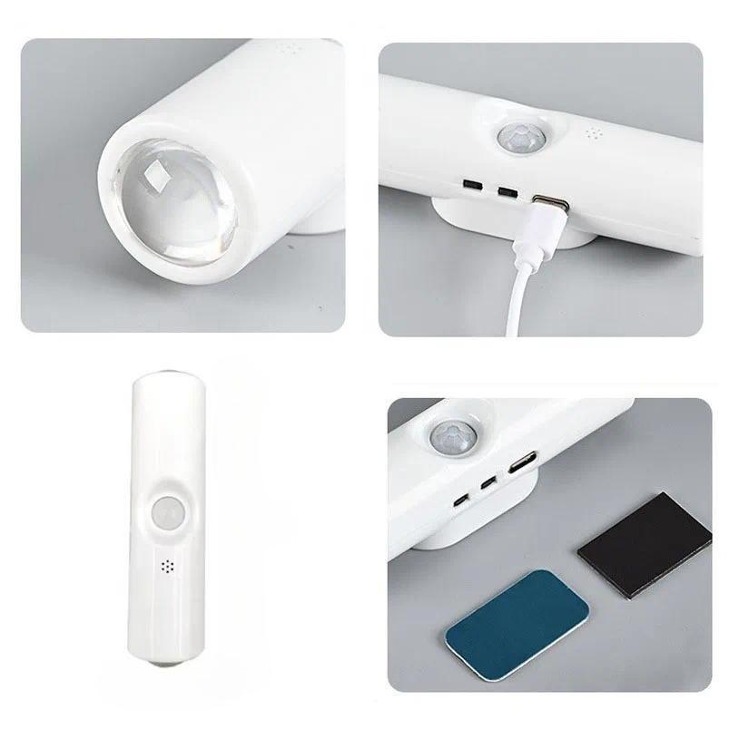 1Pc Magnetic Motion Sensor Night Light Rechargeable Smart RGB Gradient Wall Lamp for Bedroom Bathroom Closet Garden