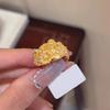 Flower Brocade Gold Brushed Zircon Flower Ring Female Index Finger Ring Design Ring