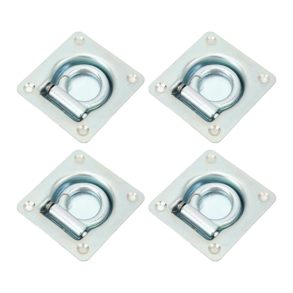 4pcs Recessed Trailer Rope Ring Stainless Steel Tie Down D Ring 2000lb Breaking Force Cargo Anchor For Vans Trailers