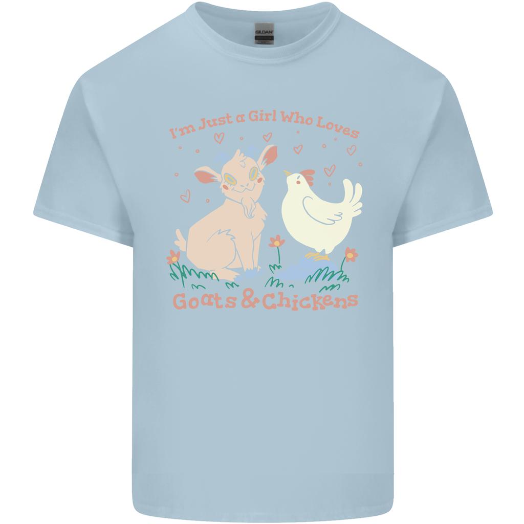 A Girl Who Loves Goats Chickens Farmer Unisexs Light Cotton TShirt