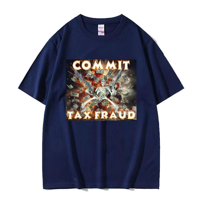 Steuerhinterziehung Lustiges Parodie-Meme T-Shirt Böses Skelett Badass Unangemessenes T-Shirt Herrenbekleidung Vintage Oversized T-Shirt