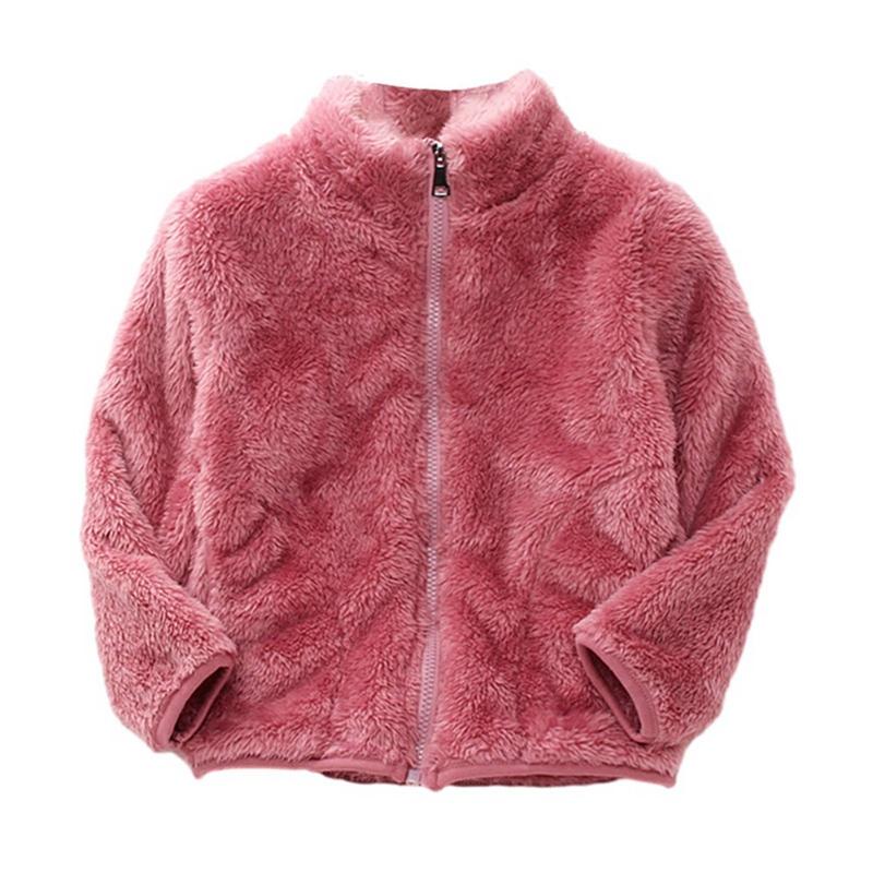

2-8 Years Kids Plush Zipper Coat 90