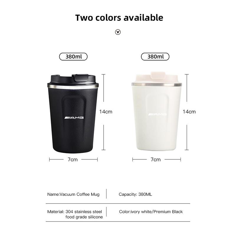 380ML Car Vacuum Cup Coffee Thermos 304 Stainless Steel Tire Valve Cap For Mercedes Benz AMG E S C A B Class GLE GLS CLA CLE GLC