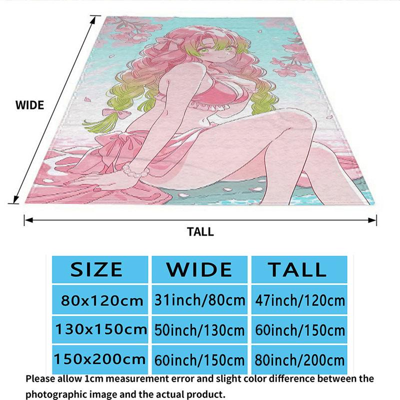 1PC Demon Slayer Patterned Flannel Blanket Suitable For All Seasons For Home Decor Warmth And Comfort Gifts Holiday Present