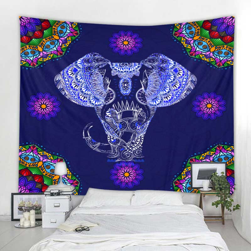 Indian mandala tapestry elephant wall hanging bohemian style decorative wall covering yoga mat aesthetics room decoration