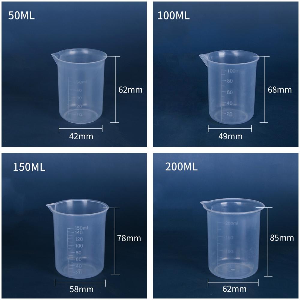 30pcs 50ml/100ml/150ml/200ml Clear Plastic Graduated Measuring Cups Mixing Cups for Resin Epoxy Paint