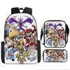Elementary School Backpack Set 3-Piece Large Capacity Fashion Oxford Cloth Shoulder Bag