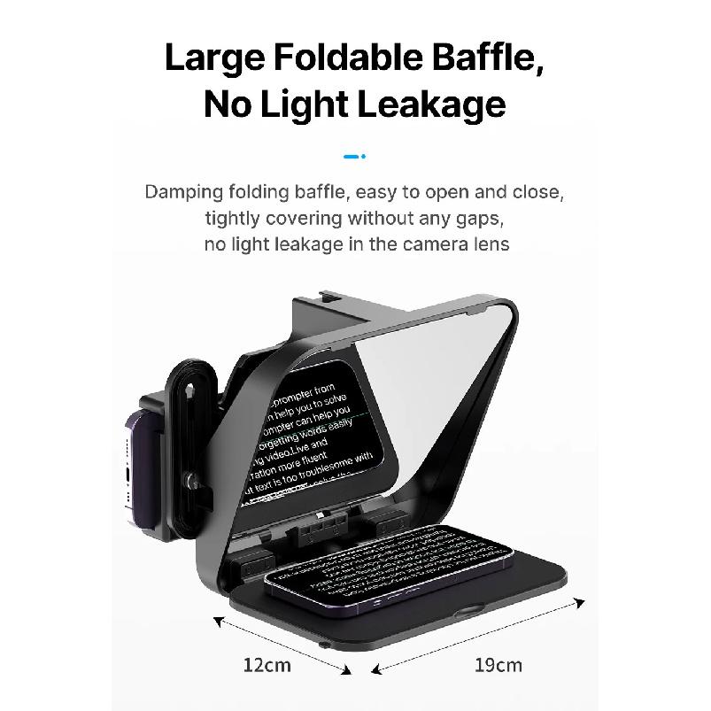 Ulanzi RT02 Teleprompter Universal Prompter Câmera DSLR Smartphone Tablet Laptop Teleprompter Transmissão ao Vivo Gravação de Vídeo