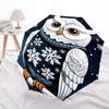 1pcOwl Winter Snowflake Automatic Folding Umbrella with 8 Bones, Portable 3-Fold Collapsible Compact Design On-the-Go Essential, Casual Outd
