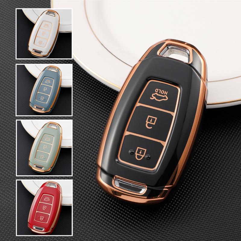 3/4/5 Buttons Tpu Car Key Case For Hyundai Palisade Grandeur Azera Elantra Gt Kona -26 Smart Fob Protector Cover Accessories