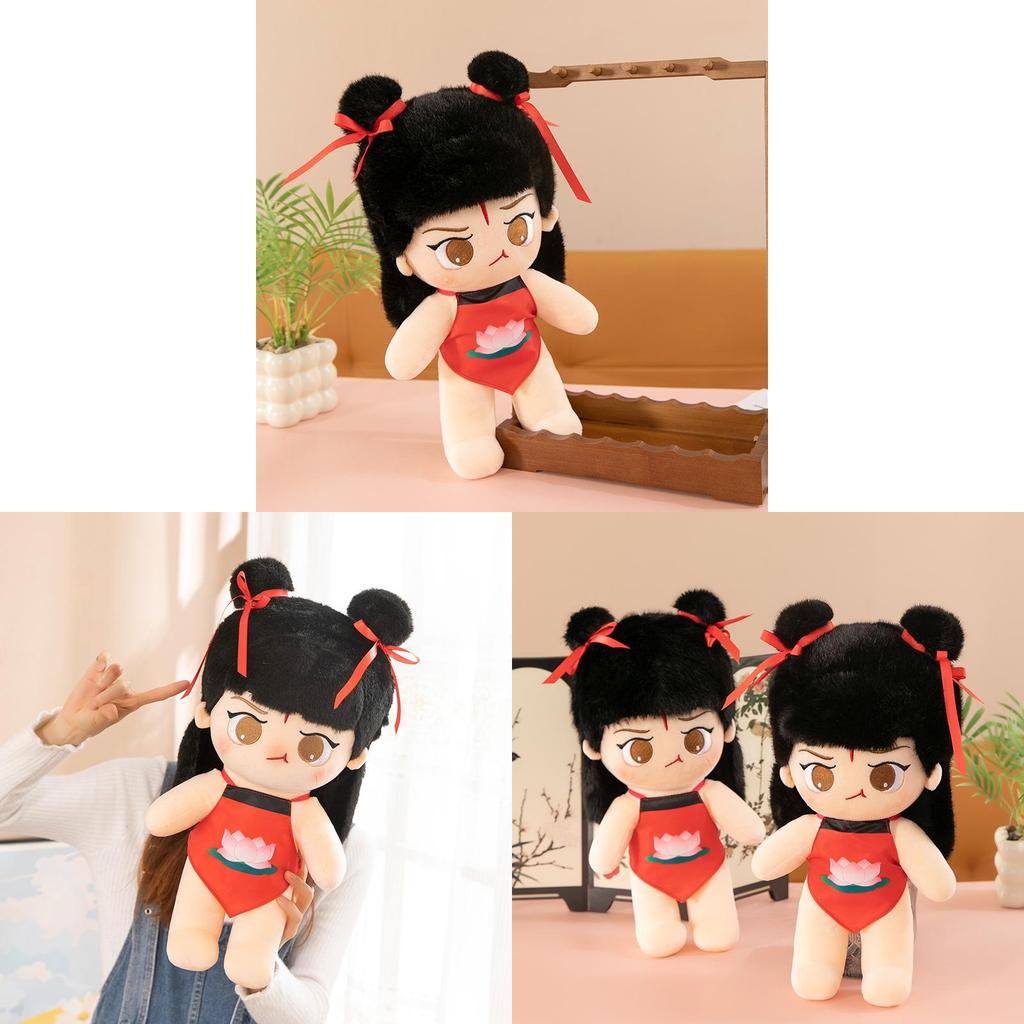 Adorable Nezha Plush Toy Cute Nezha Cartoon Doll Soft Stuffed Animal Pillow For Kids Gifts