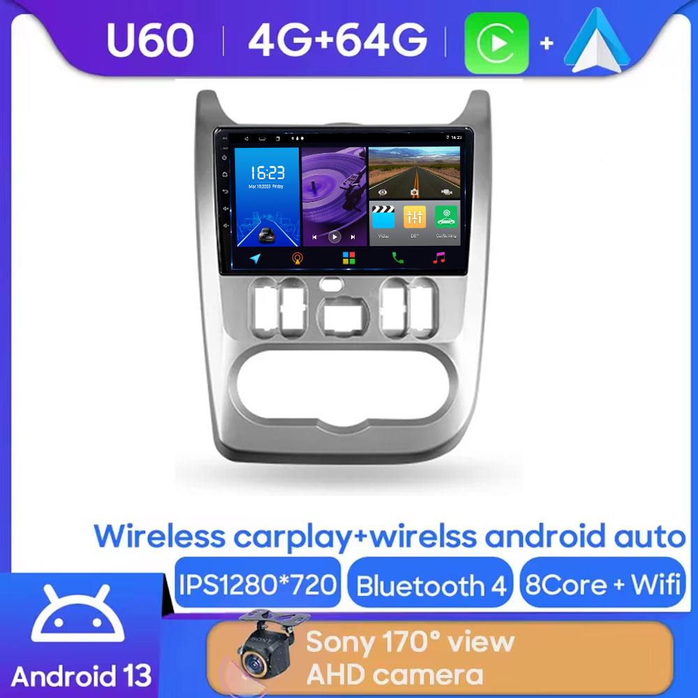 Android 14 For Renault Logan 1 Sandero 2009 2010 2011 2012 - 2015 Largus Dacia Duster Car Radio Multimedia Player Carplay Stereo