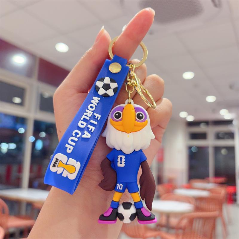 

2026 World Cup Cartoon Mascot Pendant Fan Peripheral Car Ornament Small Gift Keychain