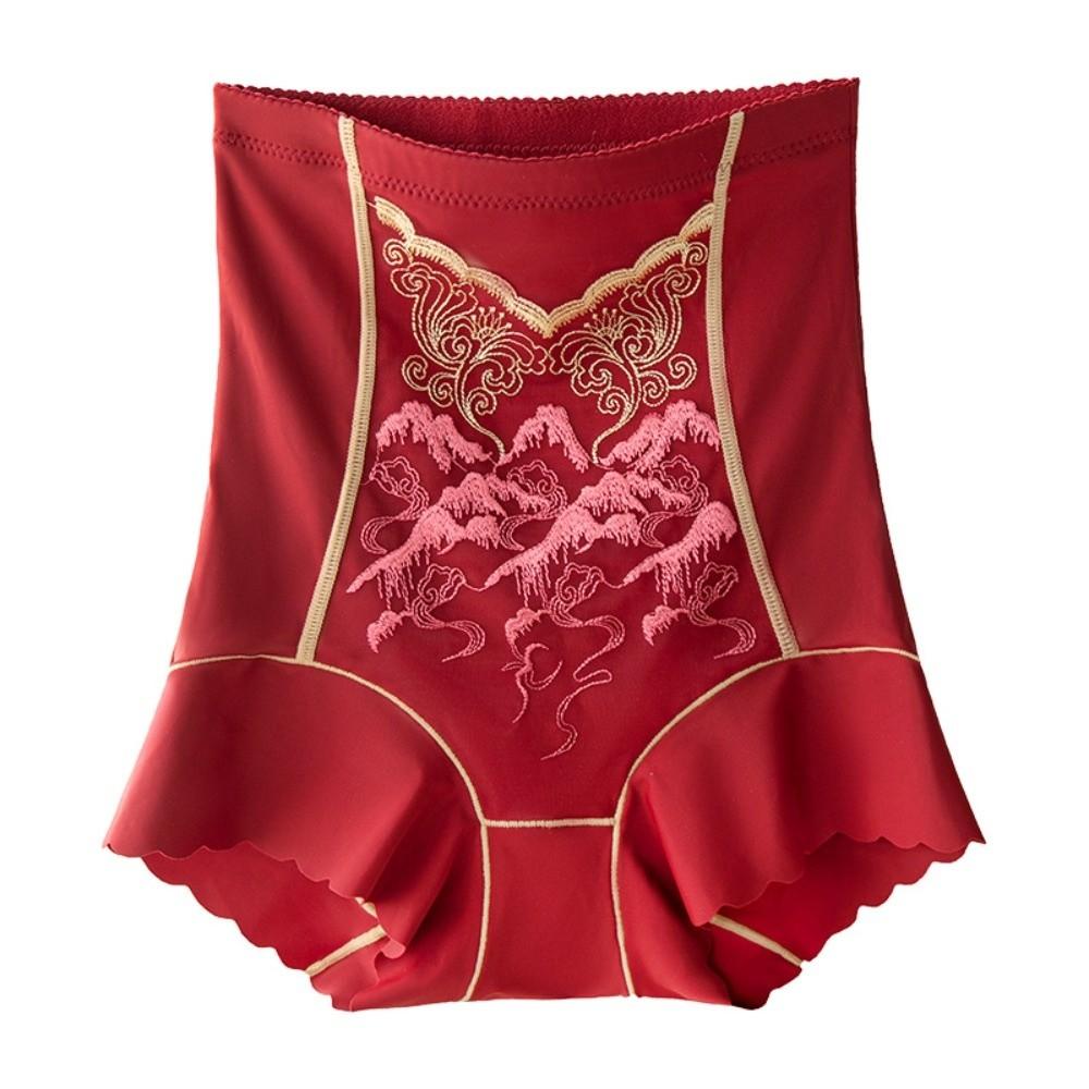 High Waist Underwear Slimming Underpants Embroidery Flower Postpartum Body Shaper Lady