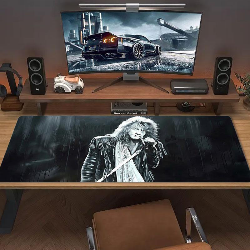 Bon Jovi Rock Legend Large Size Mouse Pad Large Gaming Table Cushion Nonslip Laptop Tablet Big Mousepad Xxl Mat Mini Pc Playmat With Lock Edge
