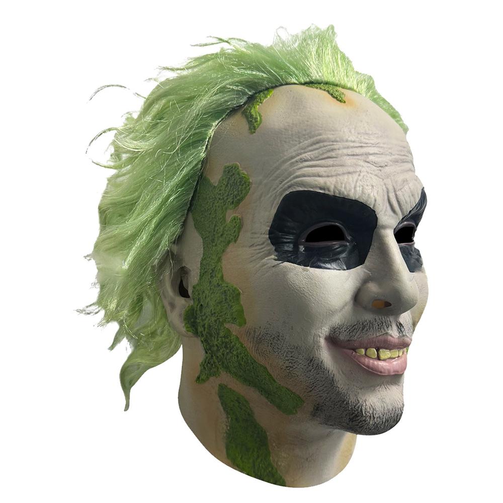 Latex Halloween Beetlejuice Clown Mask Horror Full Head Clown Mask For Adult