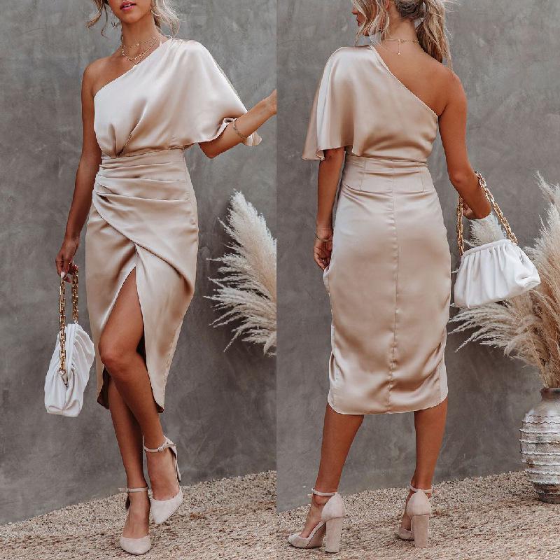 2021 Sexy One-Shoulder Irregular Evening Dress for Women