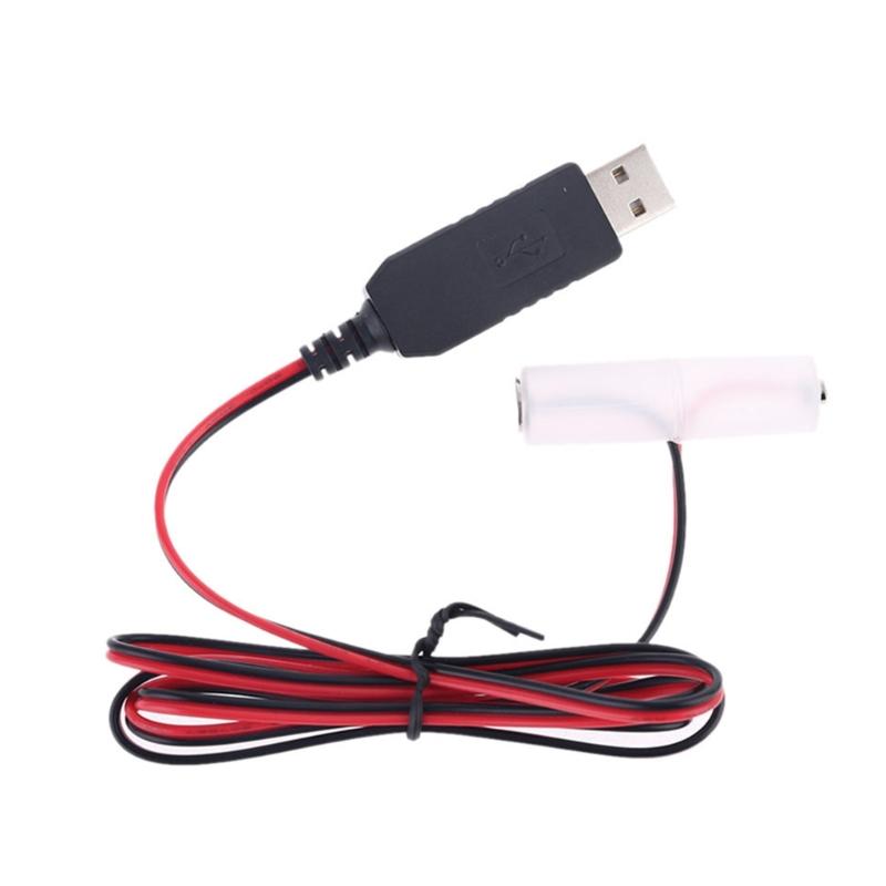 AA Battery Eliminator Cable with Type-C Converter USB or Type-C Input 5V2A  AA Dummy-Battery Output 1.5V/3V/4.5V/6V