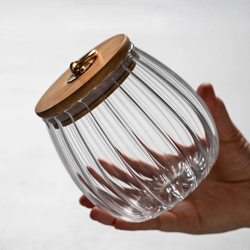 Kitchen Transparent Storage Jar Grain Storage Container Tea Candy Jar Coffee beans Glass Sealed Jar with Lid Food Storage Jar