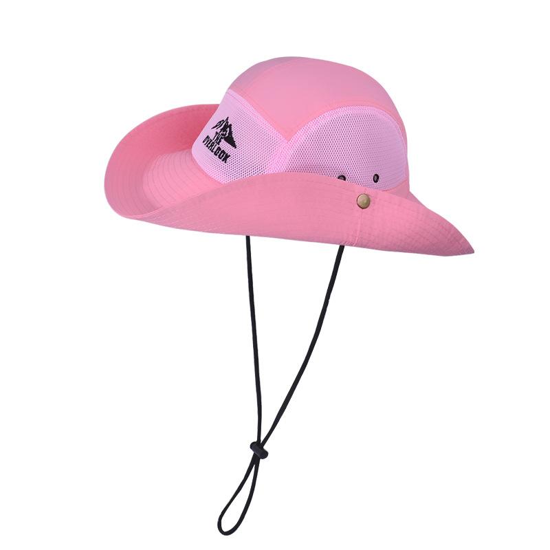 

9246 Весенне-летняя уличная солнцезащитная шляпа мужская быстросохнущая шляпа для рыбалки и альпинизма детская дышащая джинсовая шляпа от солнца с большими полями розовый