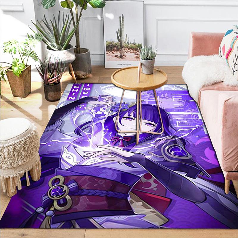 Raiden Shogun Rug Floor Mat for Living Room or Bedroom Soft and Comfortable Carpet a Gift for Birthday and Holiday.DFF0925378