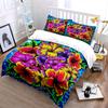 Colorful Hibiscus Flower Pattern. Bedding Sets Duvet Cover Sets Duvet Covers Pillowcases(1*Duvet Cover 2*Pillowcases Without Duvet Insert)