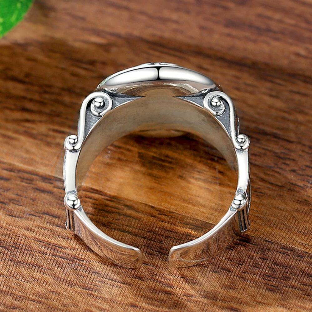 Retro Minimalist Lion Ring Men's Gothic Punk Hip Hop Motorcycle Niche Party Rock Adjustable Opening Bully Men's Ring