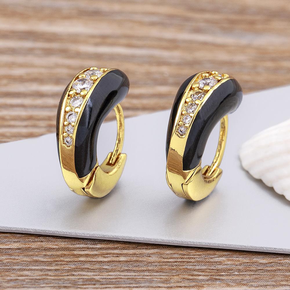 

Nidin Fashion 6 Candy Color Enamel Oil Drop Round Pendant Crystal Earrings Women s Classic Party Wedding Exquisite Jewelry
