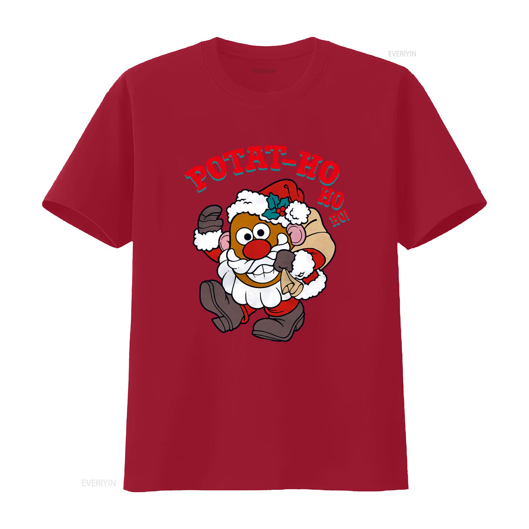 Funny Christmas Youth Potat Ho Mr Potato Head T Shirt vintage Washed homme Slightly Breathable designer clothes graphic S