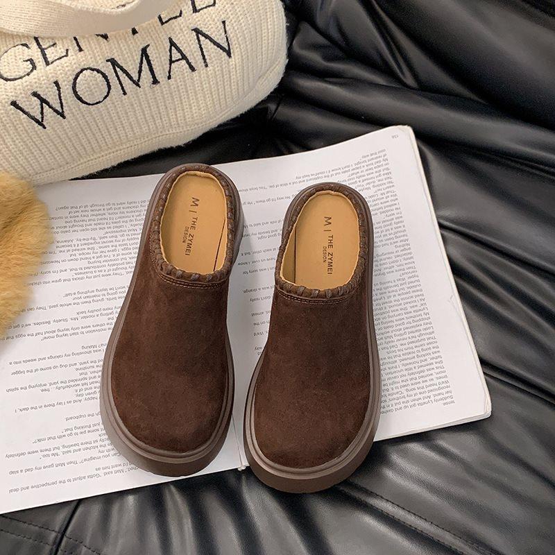 

Баотоу драг платформа повседневная обувь модная осенняя ретро простая верхняя одежда тапочки Баотоу танкетка нишевые девушки 35