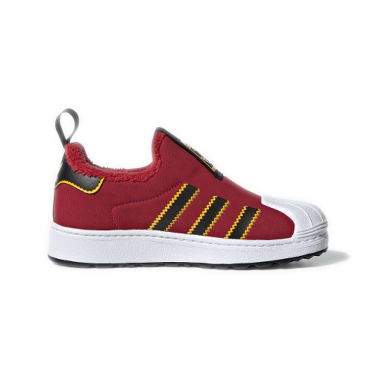 Adidas Originals Superstar 360 Wtr C Durable Breathable Low-Top Kids Skate Shoes Kids Sneaker Red Black EE6417