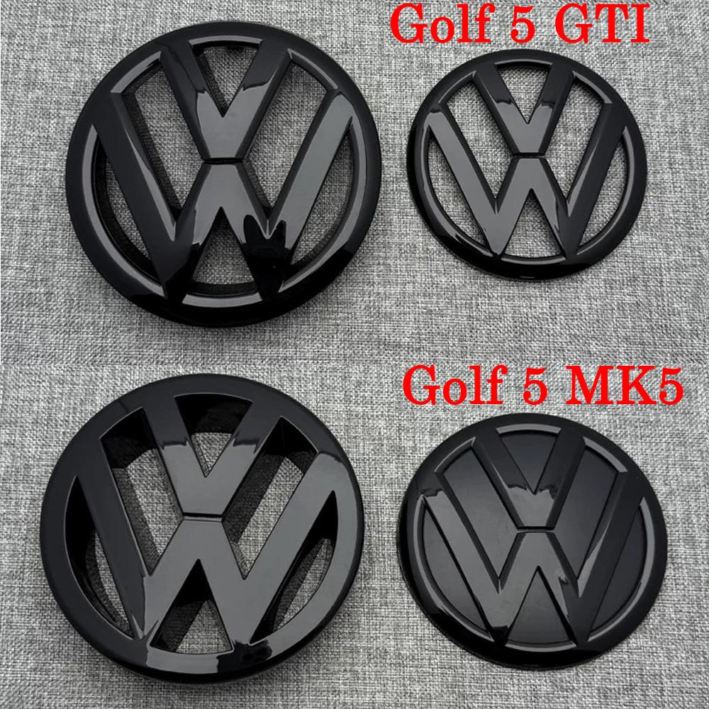 hijk1 Black Front Grille  Rear Trunk Emblems for VW Golf 5 MK5 GTI 2003 2004 2005 2006 2007 2008 2009 Accessories badge