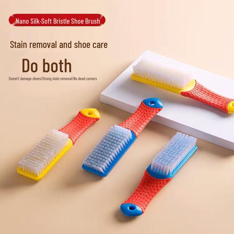 Soft Bristle Long Handle Shoe Brush - Gentle Cleaning & Polishing Tool