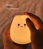 Rechargeable Cat-Shaped Silicone Night Light with Remote for Breastfeeding - Colorful, Tap-Control Atmosphere Lamp