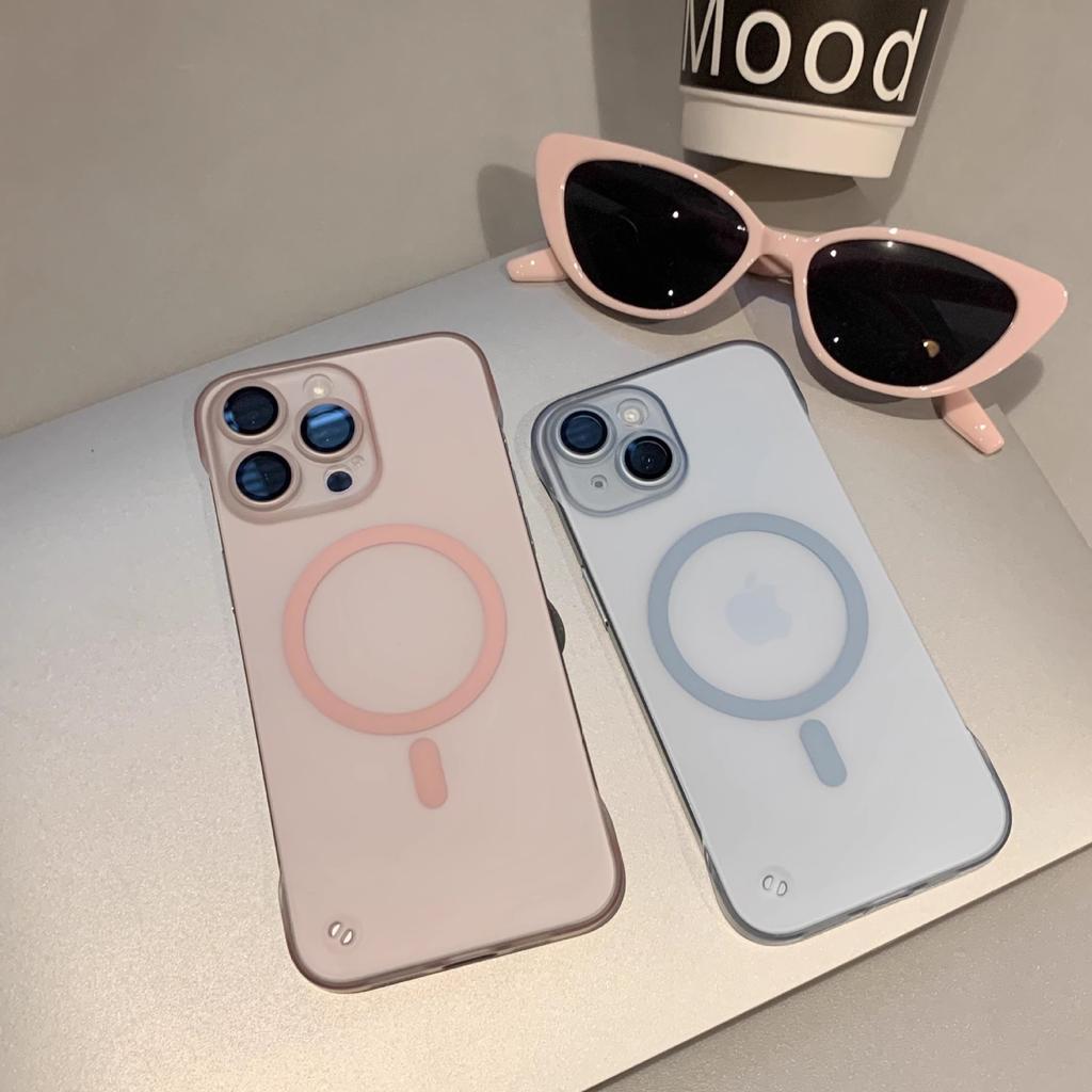 Suitable for Apple 16 Borderless Magnetic Phone Case, Ice Fog Ultra-thin Iphone15ProMax Matte 14 Protective Case
