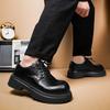 Derby Men's Leather Shoes Fashionable Retro Versatile Styles Wedding Outdoor Leisure Party Classic Office Shoes for Daily Hot