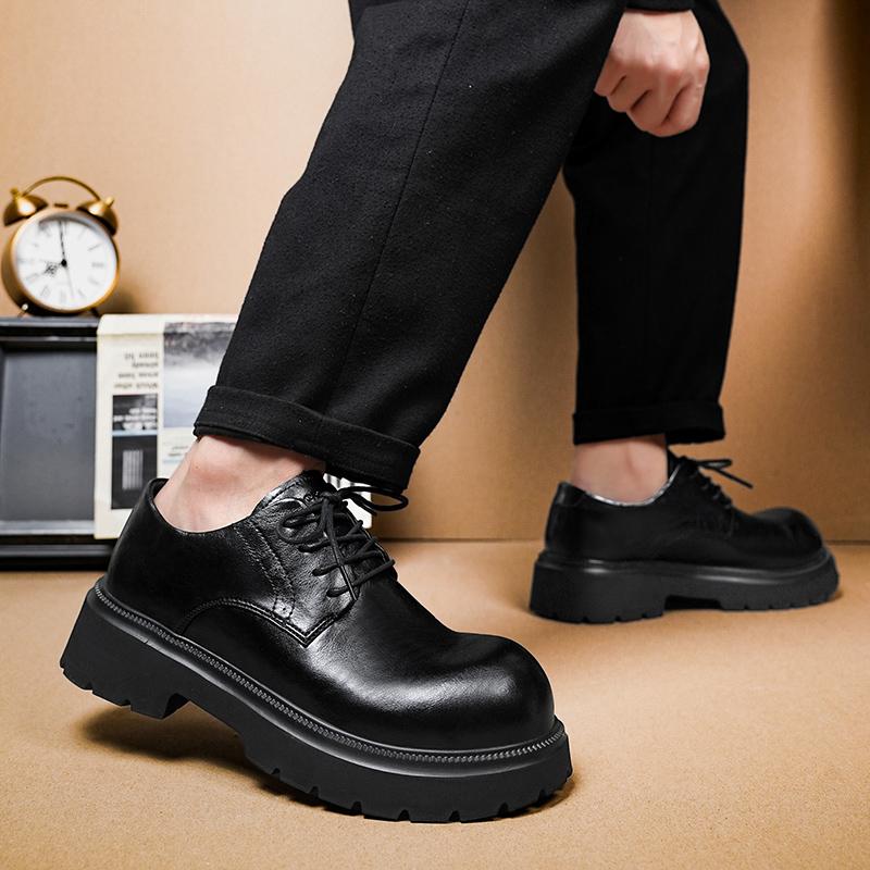 Derby Men's Leather Shoes Fashionable Retro Versatile Styles Wedding Outdoor Leisure Party Classic Office Shoes for Daily Hot