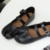 2024 Sommer Damenschuhe mit geteilter Spitze, trendige schwarze, bequeme Mary Jane Flats, hochwertige Schuhe