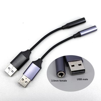 USB auf 3,5mm Klinke Audio Adapter USB A auf 3,5 TRRS Buchse mit externer Stereo Soundkarte für PS4 PC Laptop Kopfhörer