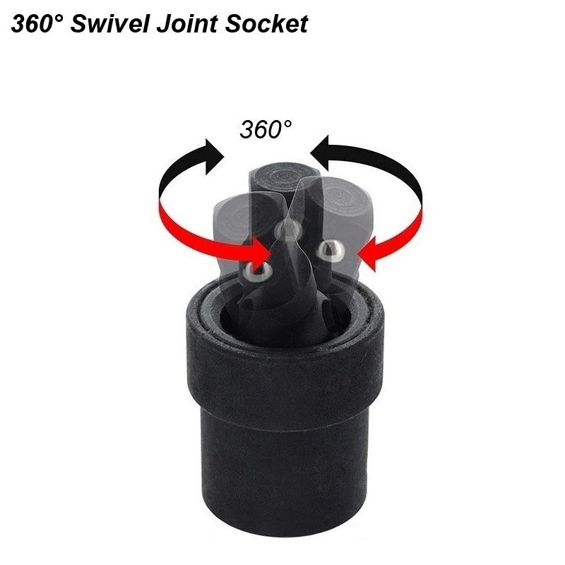 Swivel Impact Universal Socket Joint U Knuckle Air Wobble Sleeve Adapter Extension Electric Wrench 1/2inch Drive 90 360 Degree