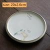 Chinese Ru Kiln Ceramic Tea Tray Teapot Teacup Mat Cute Cat Pot Bearing Round Gaiwan Tray Household Tea Set Decors Accessories