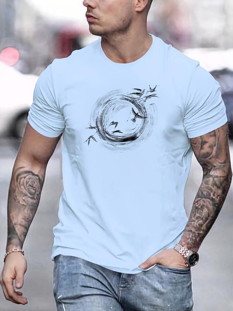 Adult Mens Summer Simple Casual Roundneck Tshirt Suitable Casual Outfits 100 Cotton Soft Breathable Trendy Daily Wear Loose