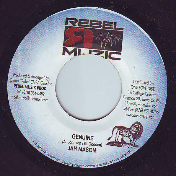 

7inch Record JAH MASON - Genuine NONE Rebel Muzic 2005 Jamaica Reggae, Ska & Dub Used