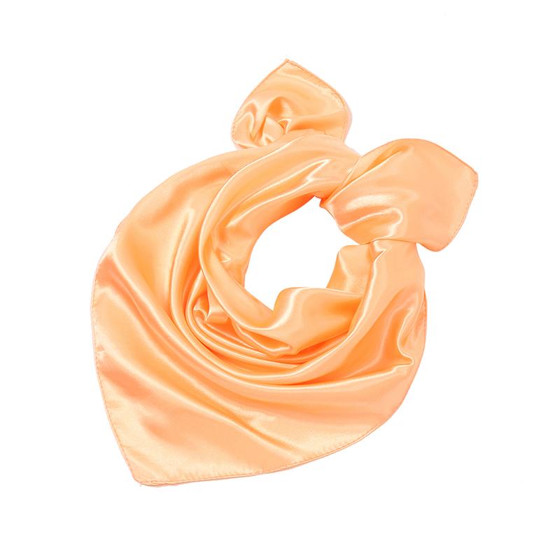 Fashion Satin Silk Square Scarf For Muslim Women Solid Color Soft Bandana Ladies Headband Casual Scarves 60*60Cm