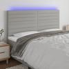 VidaXL LED Headboard Bedroom Furniture Double Bed Accessory Head of Bed Frame Interior Light Grey 3122578