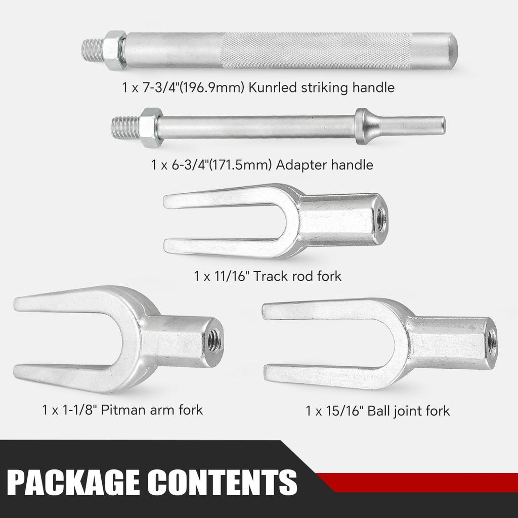 ATPEAM 5PC Tie Rod End Puller Set, Ball Joint Separator for Automotive, 1-1/8", 15/16", 11/16"