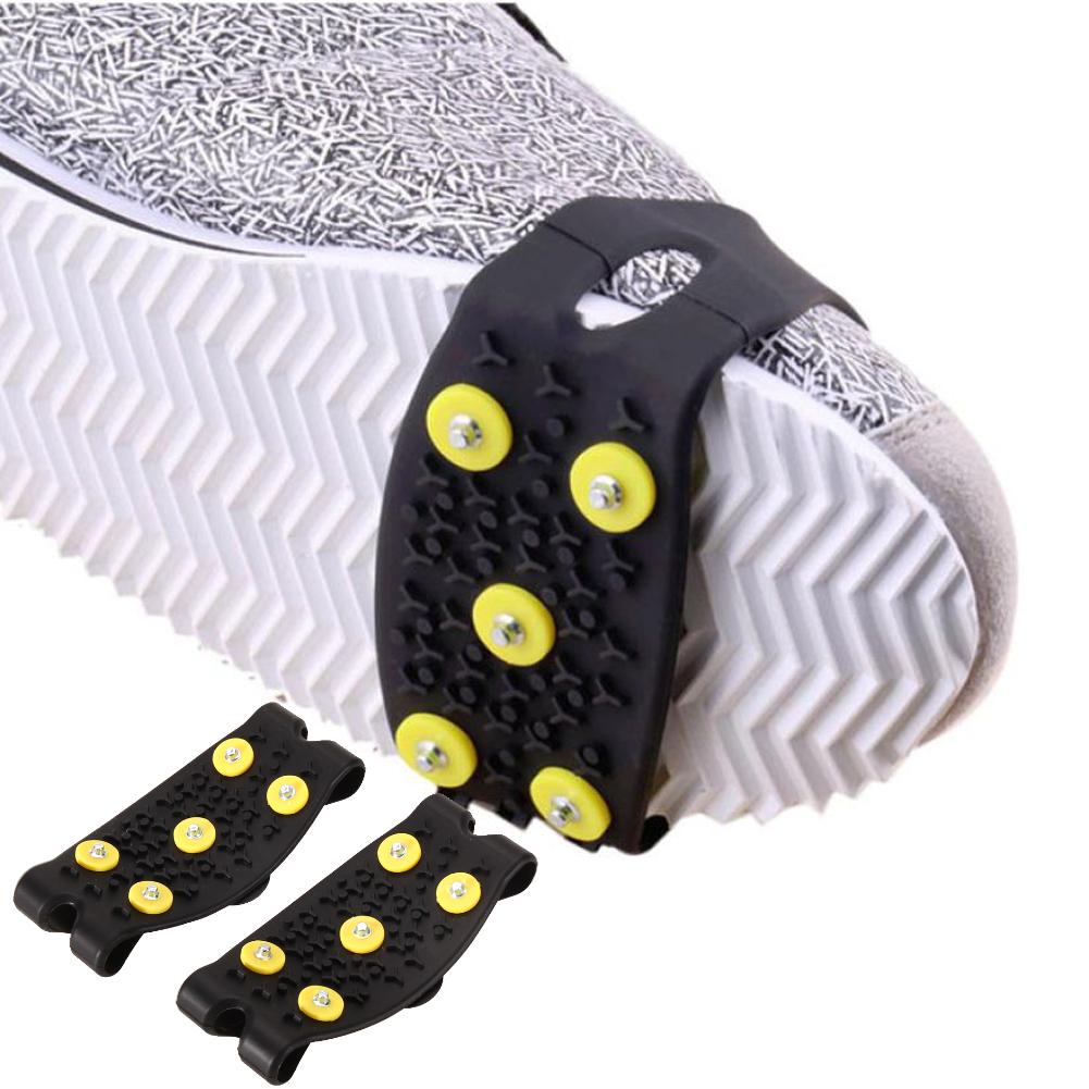 Stainless Steel Ice Snow Grips Walk Traction Ice Cleats Spikes Crampons Anti Slip Footwear for Shoes Boots Snowing Hiking Sports