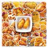 50Pcs Fried Chicken Graffiti Stickers Fried Cuisine Cartoon Decal Diy Luggage Phone Guitar Scraphbook Waterproof Sticker Kid Toy