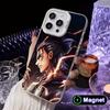 AOT Eren Yeager White Translucent MagSafe Mobile Phone Case for iPhone 17 16 15 14 13 12 11 X XR XS Air Pro Max Plus Cover